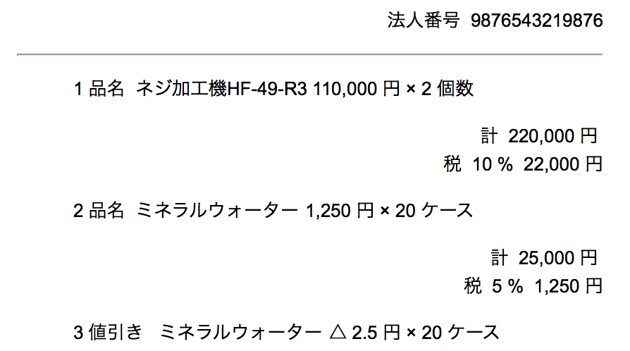 消費税インボイス（インライン XBRL GL）