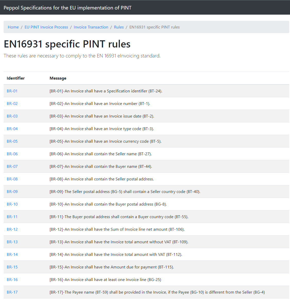 EU PINT ENrule