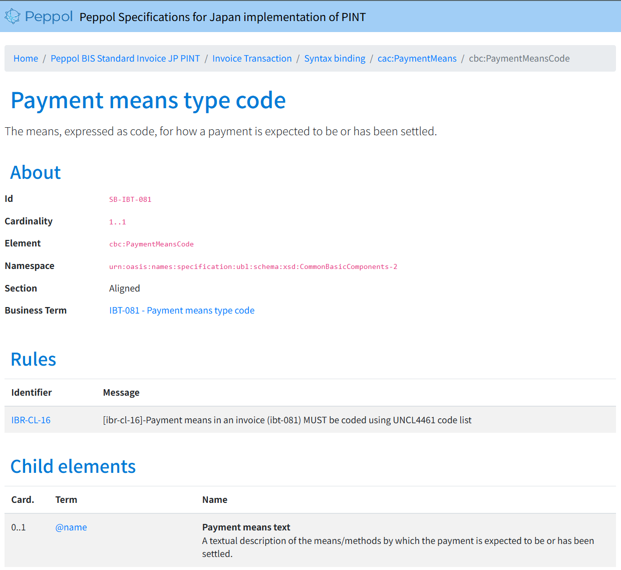 PaymentMeansTypeCode